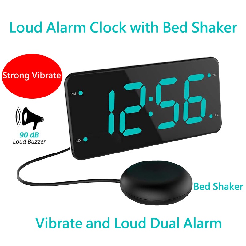 [5DD Free Shipping] Strong Vibration and Digital Loud Alarm Clock with