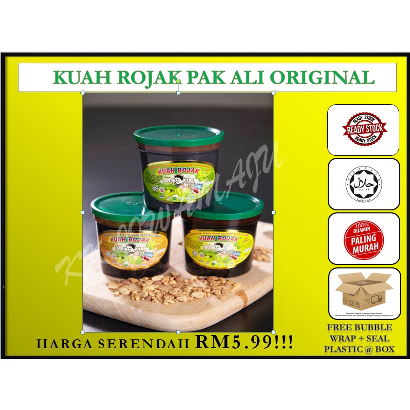 KUAH ROJAK PAK ALI PENANG (FREE BUBBLE WRAP+BOX/SEAL PLASTIC) | Shopee ...