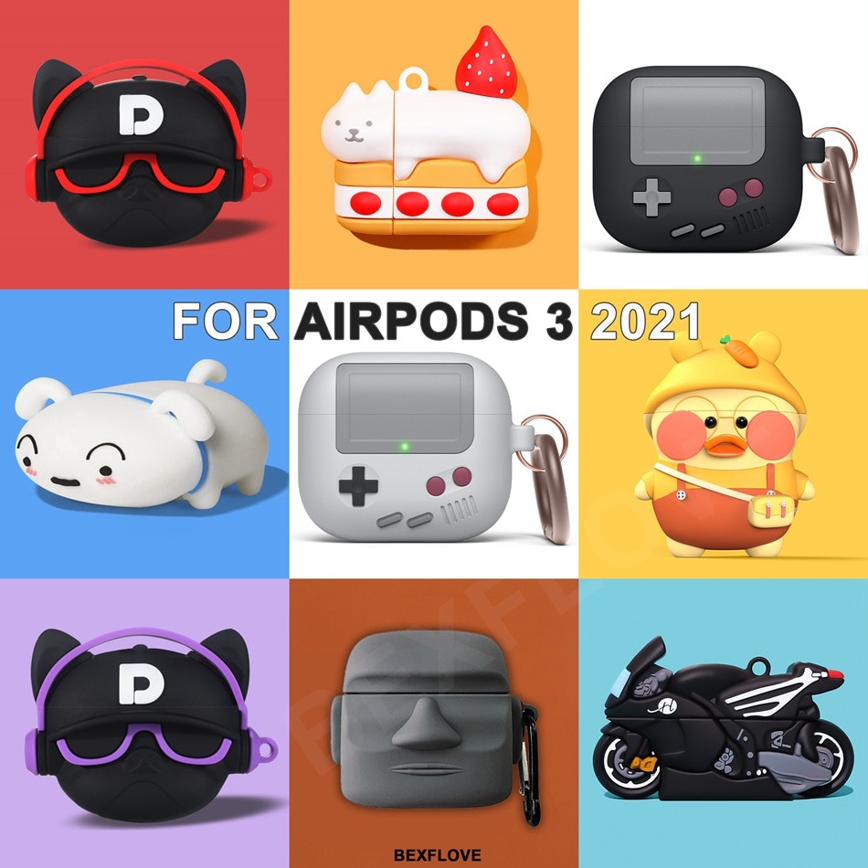 3D Earphone Case For Airpods 3 Case Silicone Cute Dog Toast Hearphone Cover for  Air Pods Pro 2 3 Earbuds Case Charging BOX