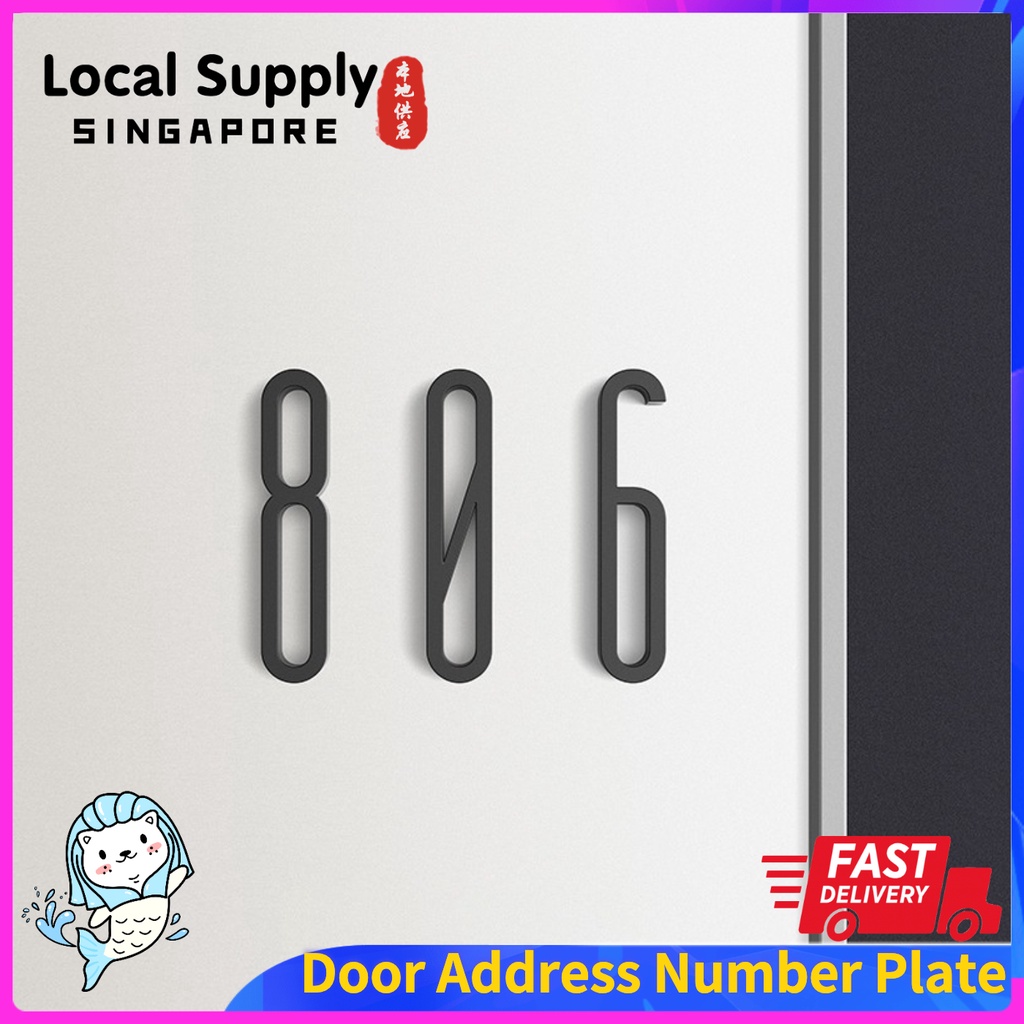 SG Seller Door Address Number Plate Acrylic Self Adhesive Sticker Door Plates Figures For Office Room HDB Condo Mailbox Shopee Singapore