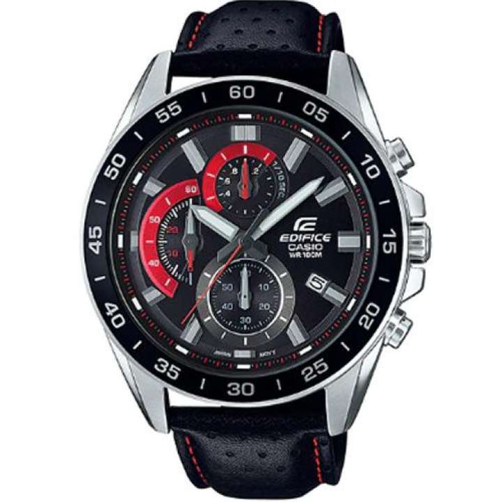 Powermatic Casio Edifice EFV 550L 1A Black Leather Men S Watch