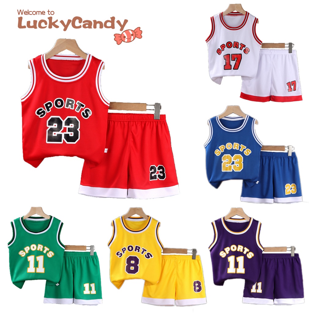 LuckyCandy Baby Boy Basketball Suit 2Pcs/Set Children's Outdoor