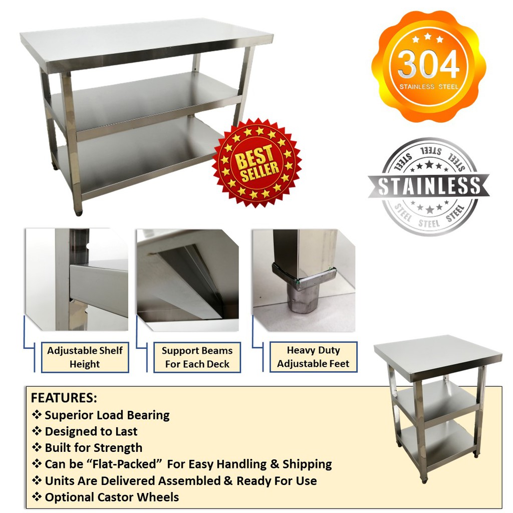 Stainless Steel Work Tables For Baking / Cooking / Kitchen / Office ...