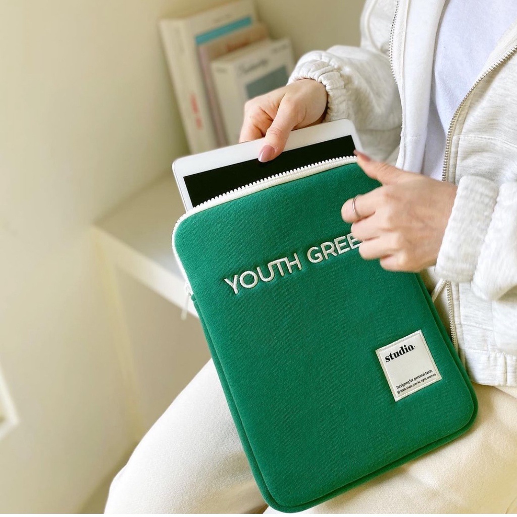 Laptop bag Koreanstyle livework green tablet notebook liner bag protection storage bag 11 13 15