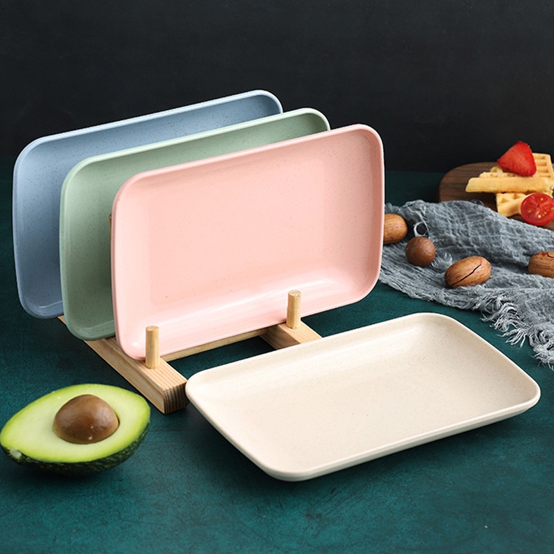Household Rectangular Plate / Wheat Straw Dinner Plates / Steak Pizza