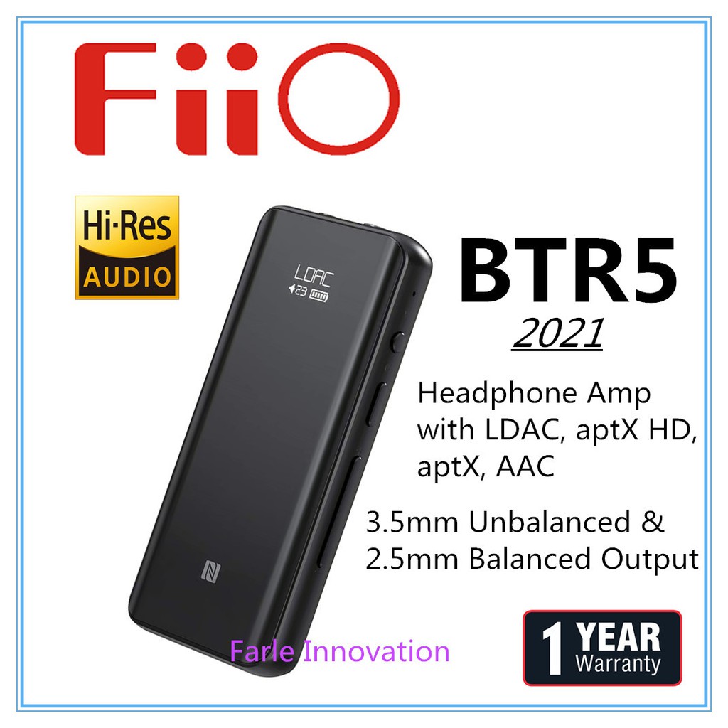 FiiO BTR5 2021 384K 32Bit Native DSD256 Hi Res CSR8675 Bluetooth5.0 USB DAC DSD Headphone Amp with LDAC aptX HD ap Shopee Singapore