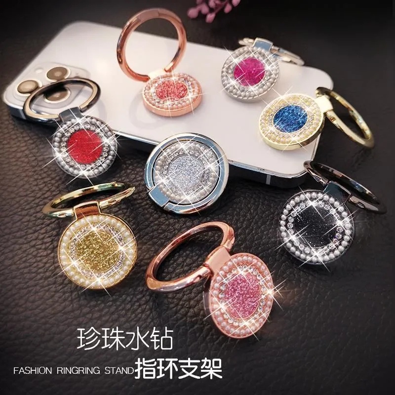 Sparkle Diamonds Rotatable Metal Phone Holder Desktop Portable Kickstand Handphone Back Ring Stand