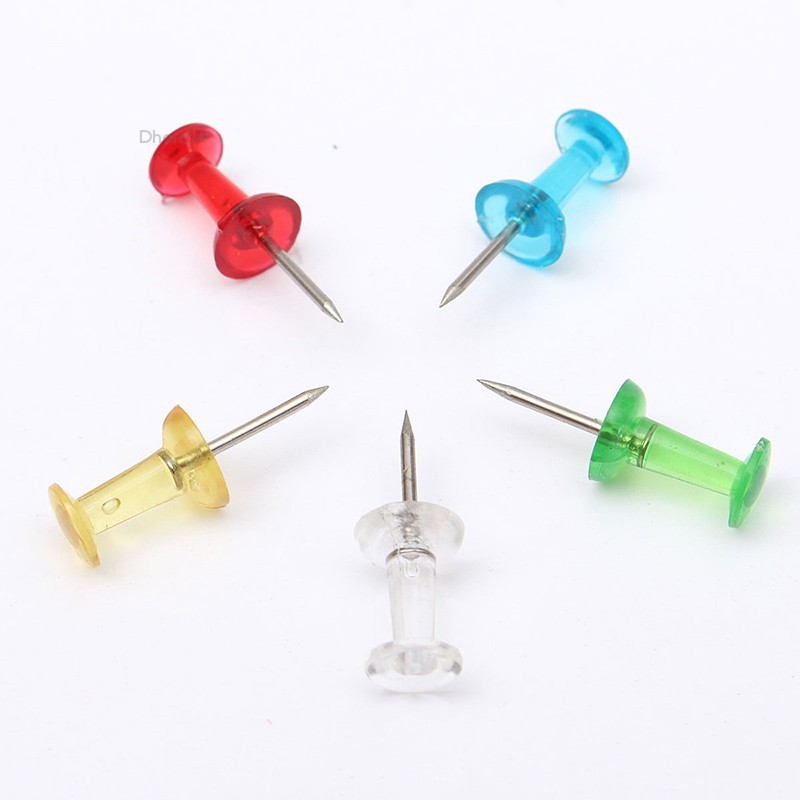 Dharma 100pcs Clear Assorted Color Push Pin Board Art Map Notice ...