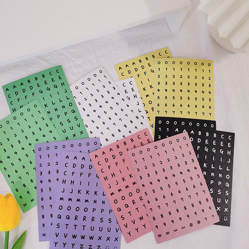 INS Solid Color Letter/Number Series Sticker Multifunction Deco Sticker ...