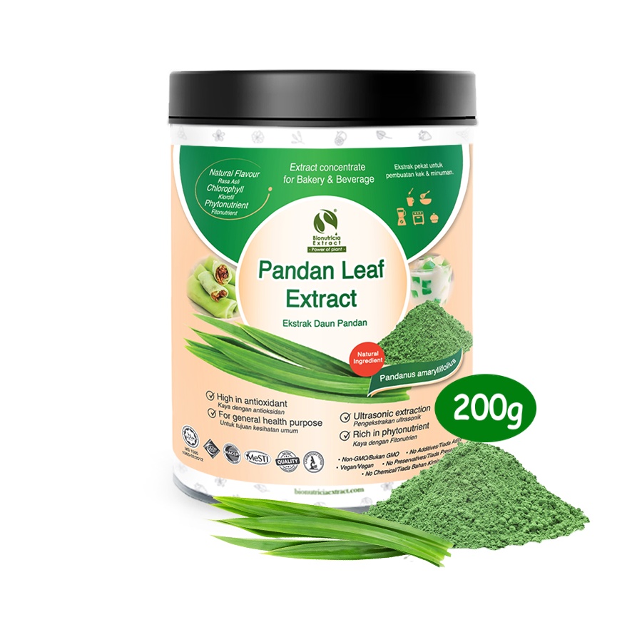 Pure Pandan Leaf Extract Powder Bakery Cordial & CocktailSoothing, Cooling Energy Drink No