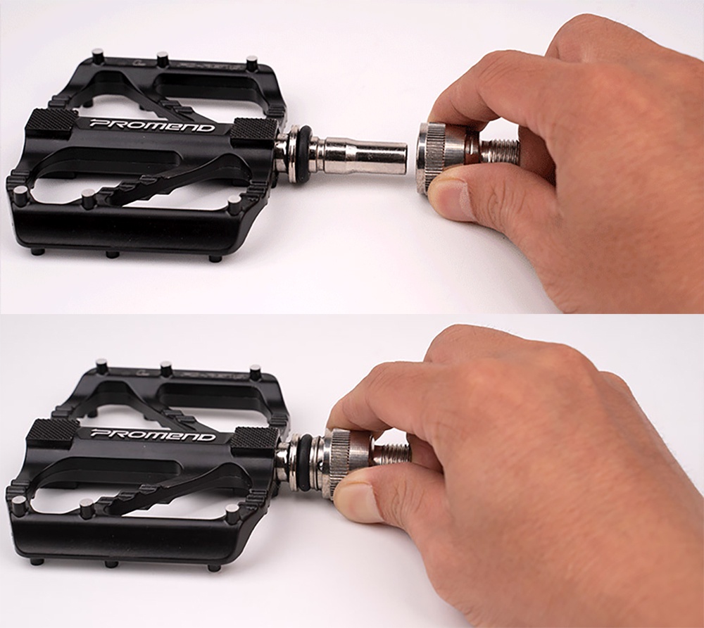 PROMEND Folding Bicycle Pedal Quick Release – MTB Road Bike Pedals, 3-Bearing, 9/16" Spindle, Black