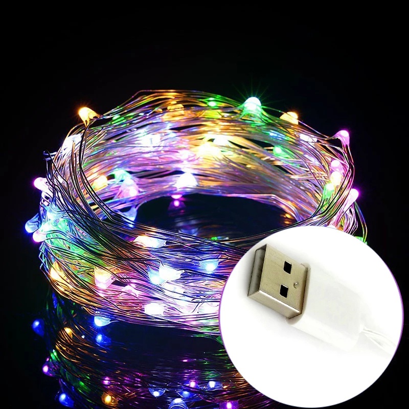 5V USB LED String Lights 1M/2M/3M/5M/10M Copper Wire Waterproof Fairy ...