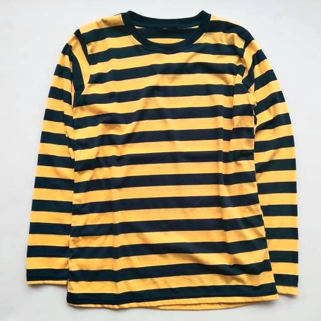 Yellow and black 2025 striped long sleeve shirt