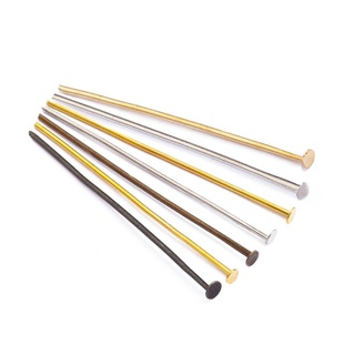 50pcs/lot 20/25/30/40/50mm 18k Gold Plated Copper Eye Head Pins Eye Pins  Headpins For Jewelry Making Accessories DIY Supplies