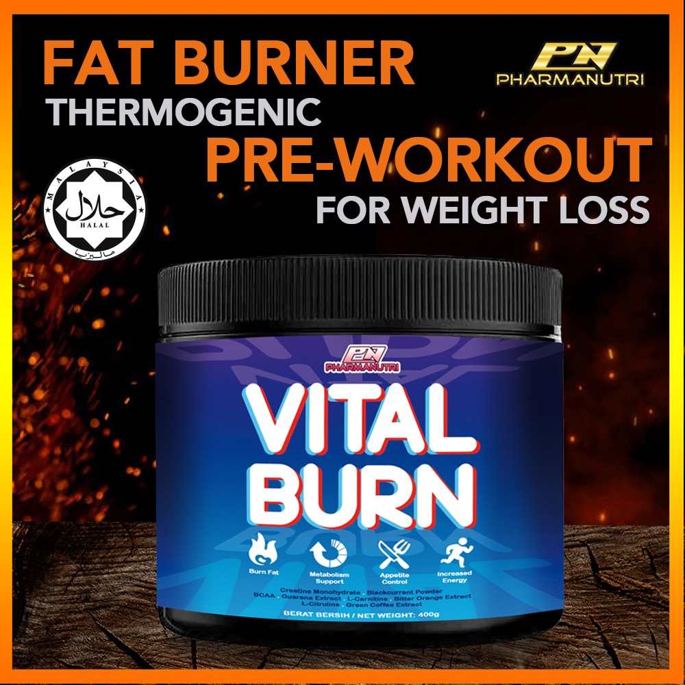 Vital Burn Halal Fat Burner / Pre Workout 400g40 servings [Original