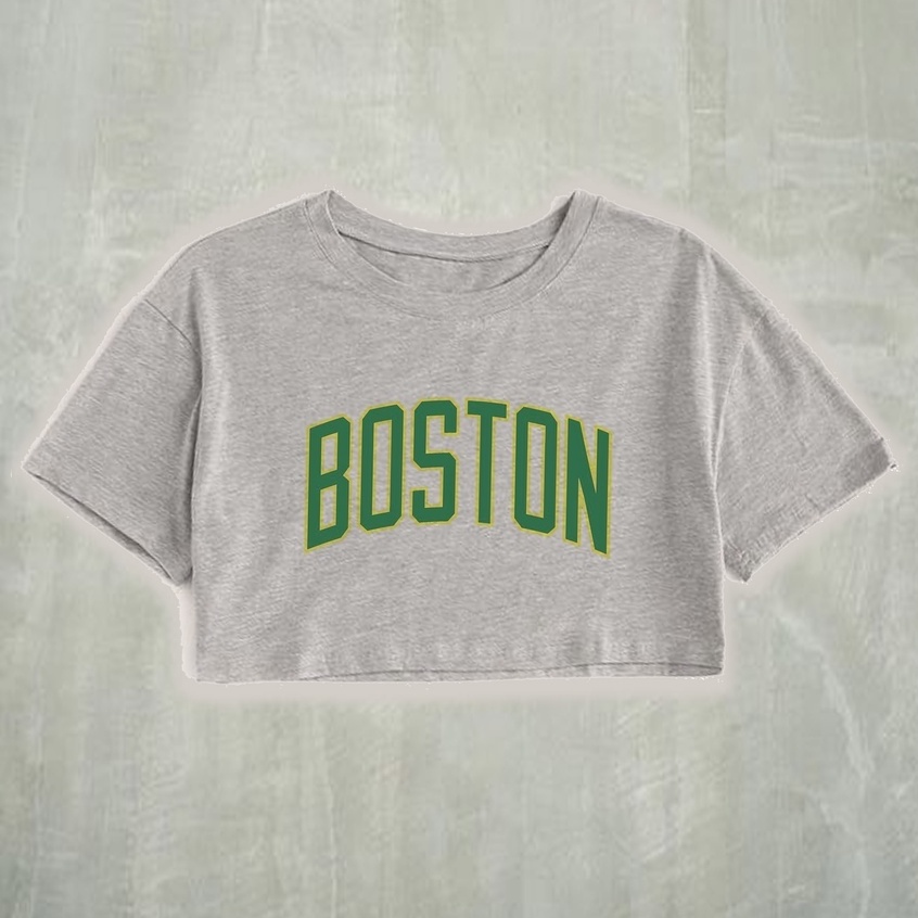 Basic States Aesthetic Gray Graphic Crop top Tight Shirt Shopee Singapore