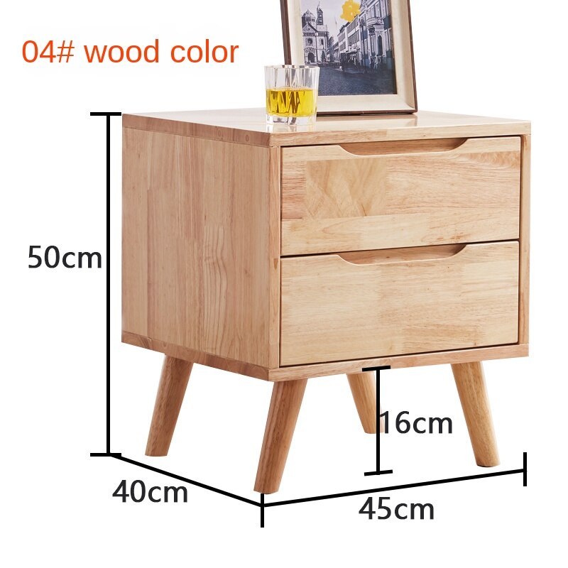 Nordic solid wood bedside table bedroom ins Wind Storage simple modern ...