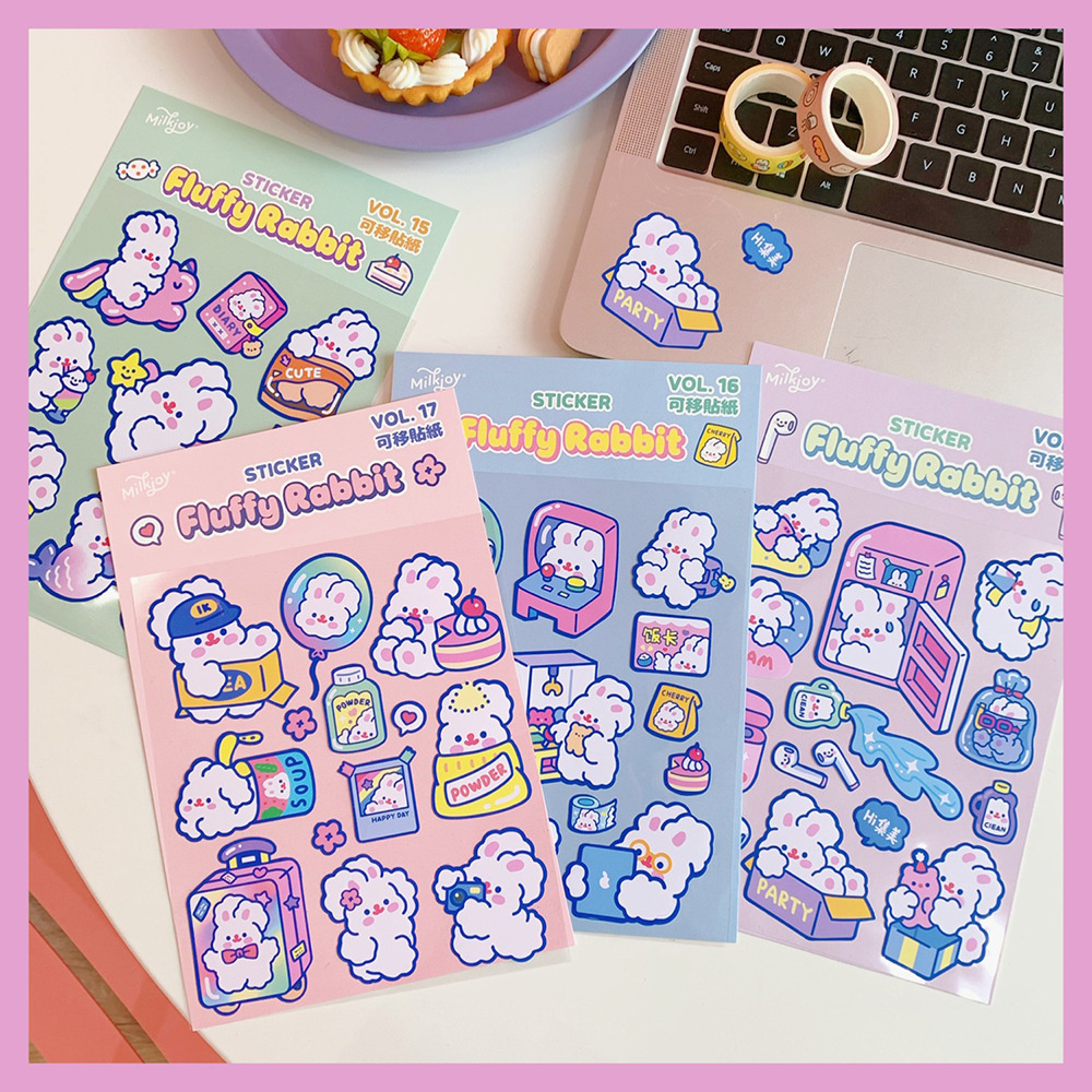 SG Stock Lovely Bunny Bear Stickers Scrapbooking Decorative Stickers Korean DIY Computer Stickers  Label  Stationery