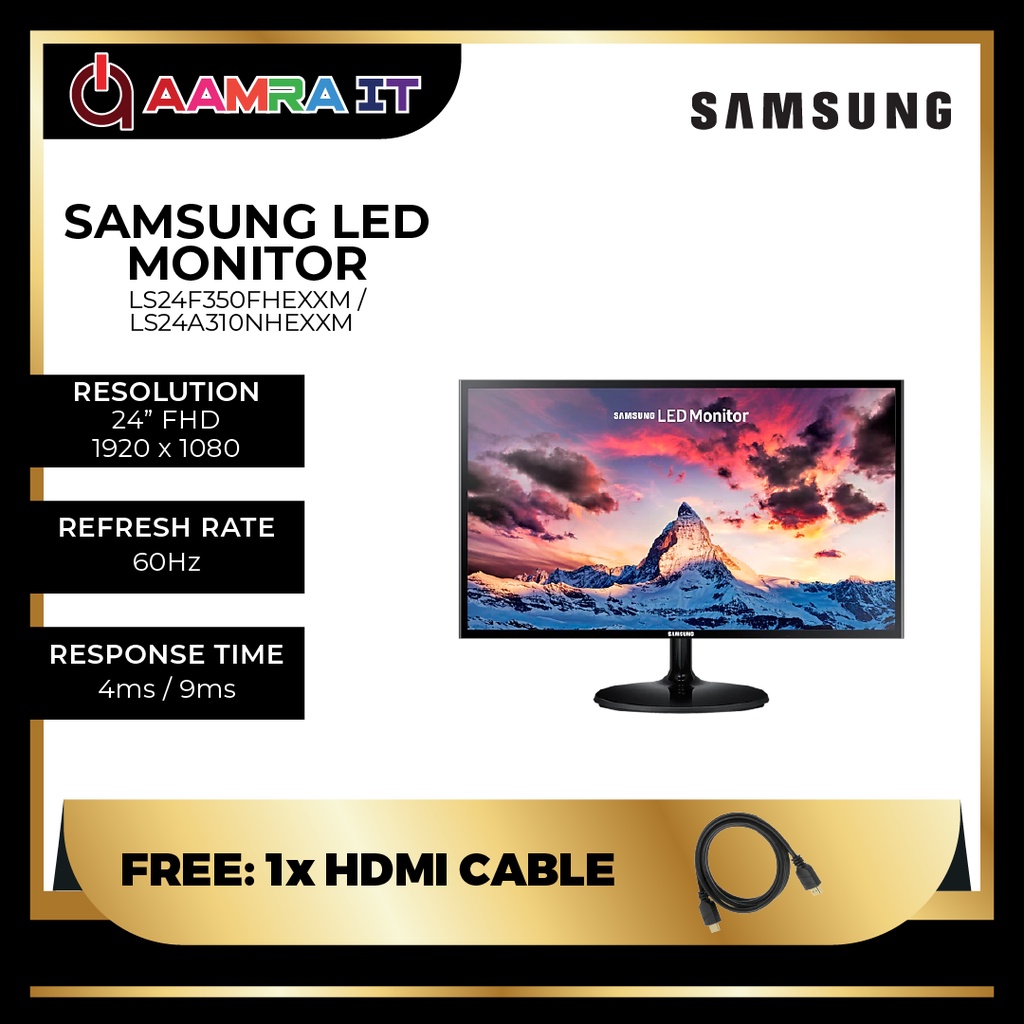 Samsung 24 Inch Monitor Ls24a310nhexxmls24f350fhexxm Full Hd With Slim Depth Design Led Hdmi 5148