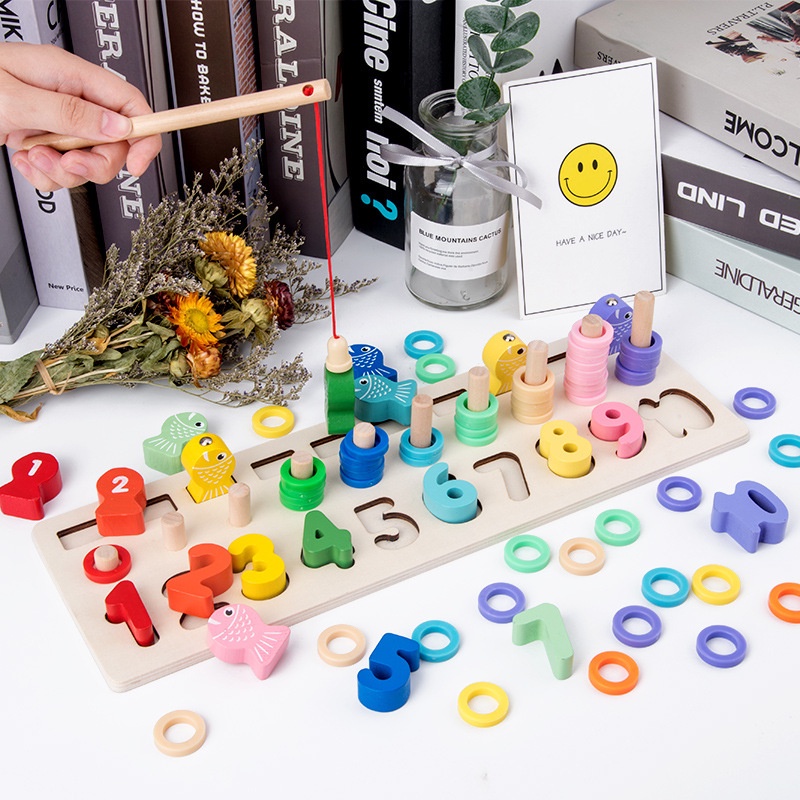 Kids Early Learning Montessori Toy Macaron Colourful Wooden Alphabet ...