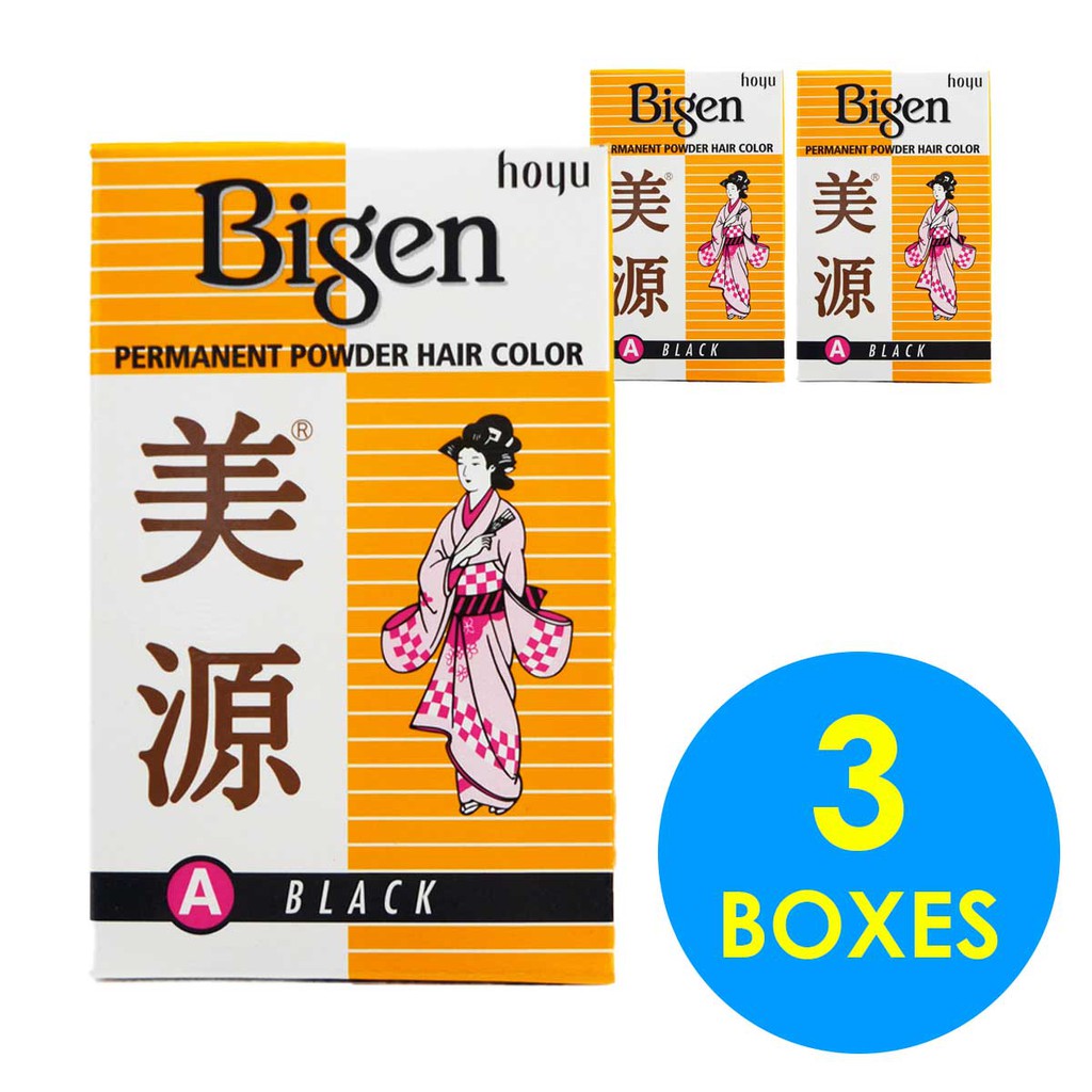 Bigen Powder Hair Dye A Black (3 Boxes) | Shopee Singapore