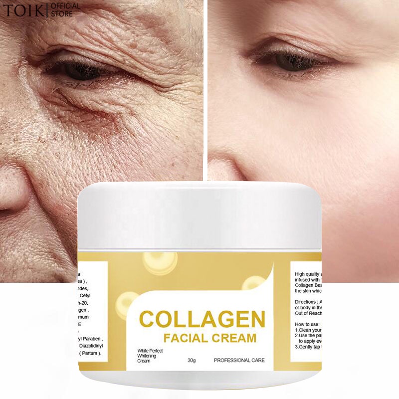EELHOE Collagen Cream Face Cream Lighten Dark Spots Repair Damaged Skin