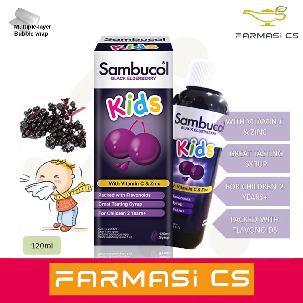 Sambucol Black Elderberry Kids with Vitamin C And Zinc 120ml syrup EXP ...