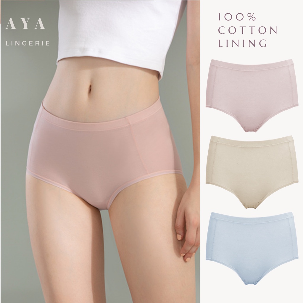 Solid Color Modal Mid-High Waist Panty Pure Cotton Lining Antibacterial  Seamless Panties Summer Thin Breathable Soft Comfy Underwear Girls