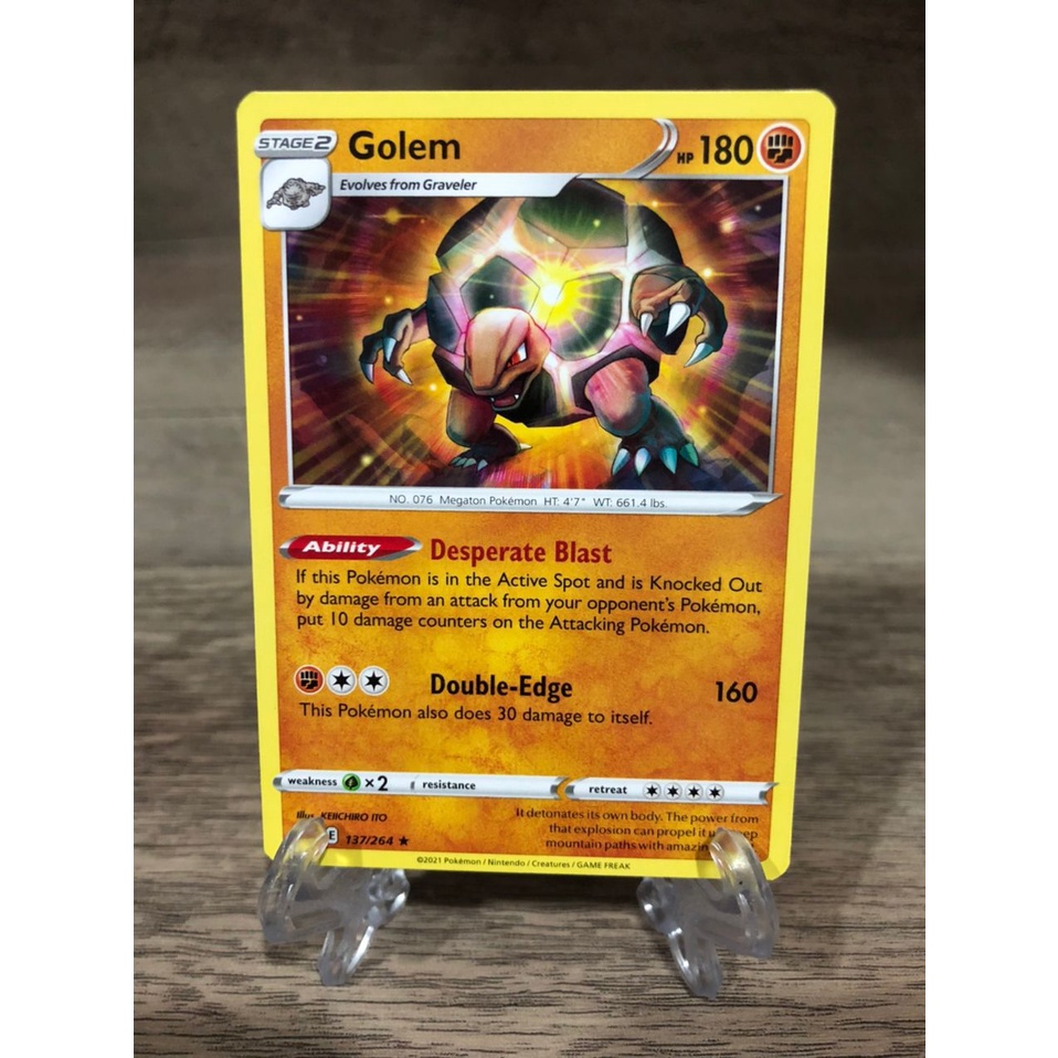 Pokemon TCG Golem 137/264 (SS8 Fusion Strike)Trading card | Shopee Singapore