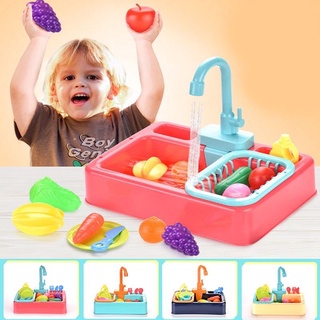  CUTE STONE Color Changing Play Kitchen Sink Toys, Children  Electric Dishwasher Playing Toy with Running Water,Upgraded Real Faucet and  Play Dishes,Pretend Play Kitchen Toys for Kids Boys Girls : Toys 