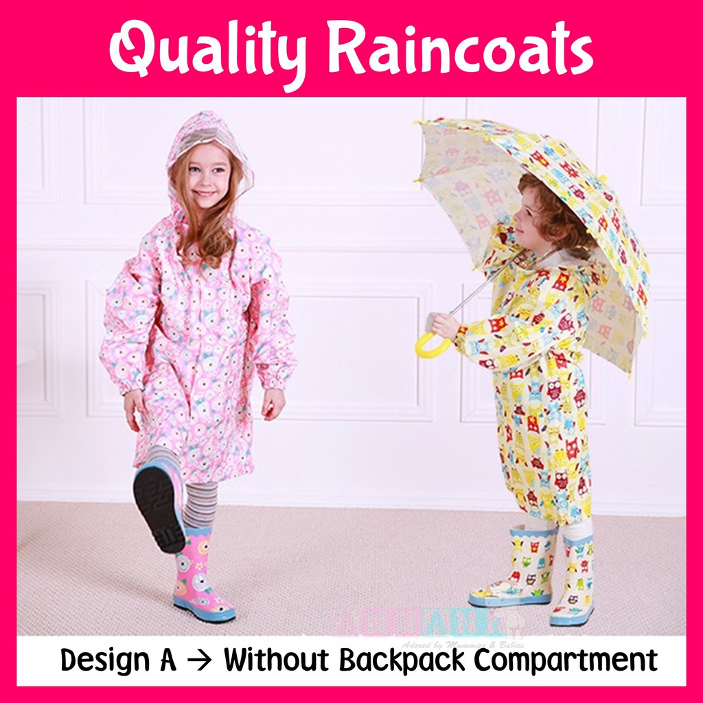 S to XXXL Korea Quality Children Teenager Kids Raincoat Rain Coat Poncho Cover Umbrella Student Preschooler Boots Shopee Singapore