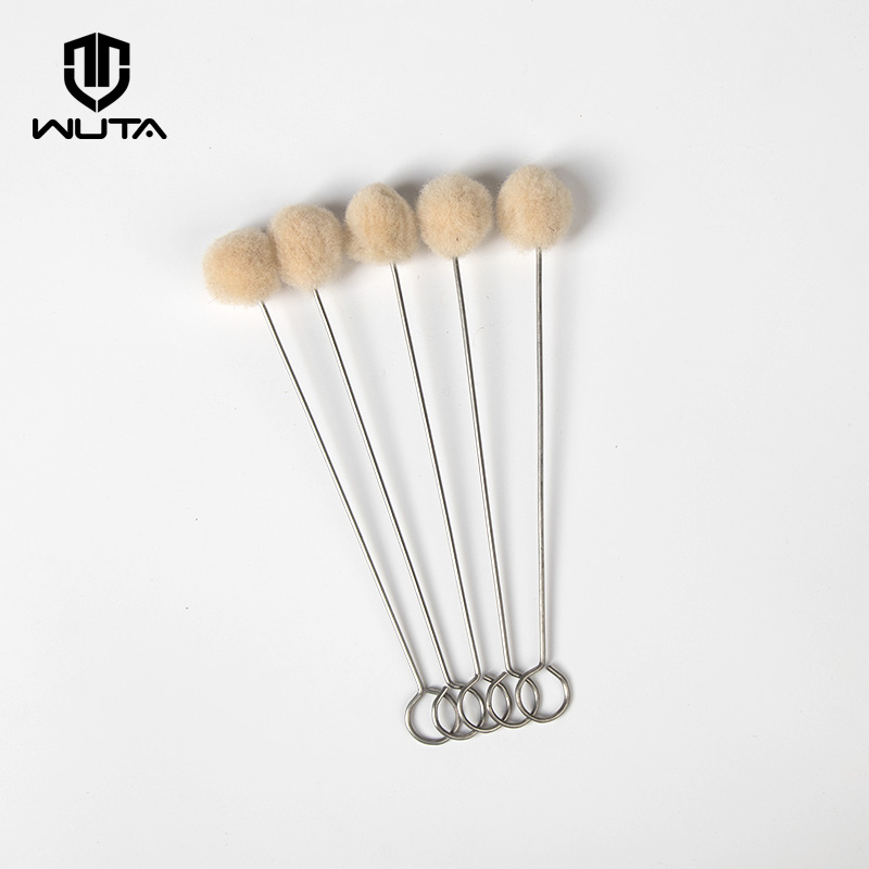 5pcs Wool Daubers Assisted Dyeing Wools Ball Brush Metal Handle DIY Leather Craft Tool Accessories Handmade Home Tools