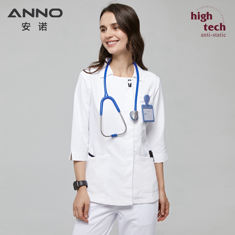 ANNO White Medical Scrubs Set Anti-static Antibacterial Nursing Nurse ...