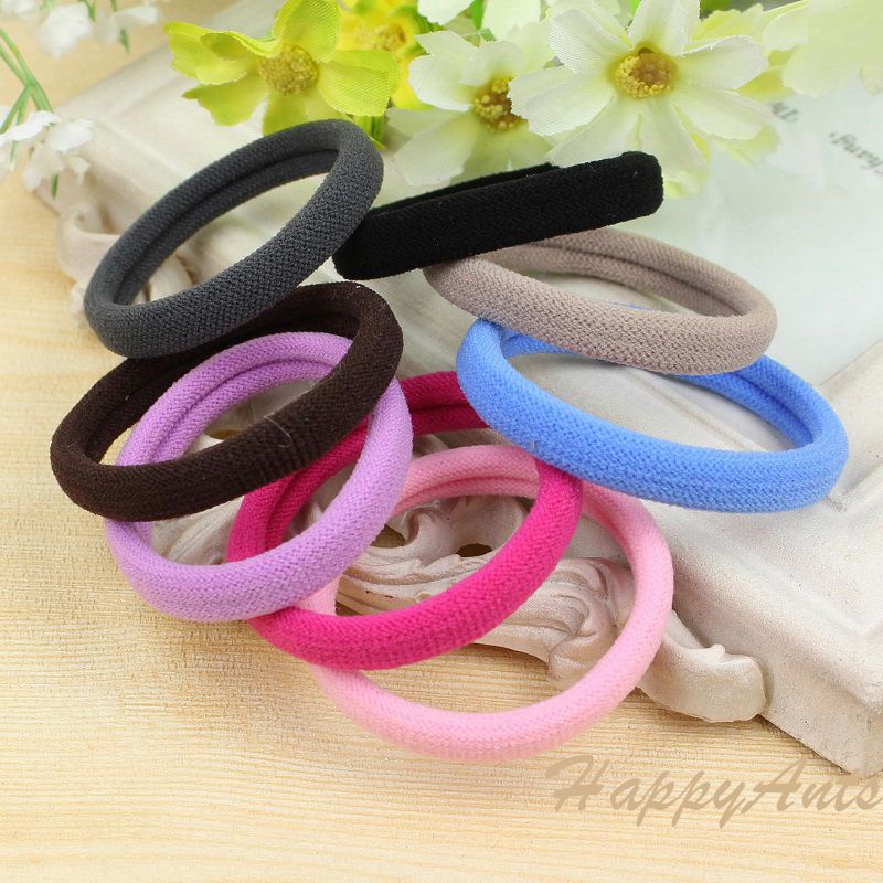 Seamless black and color hair rubber band Hair rope Hair loop | Shopee ...
