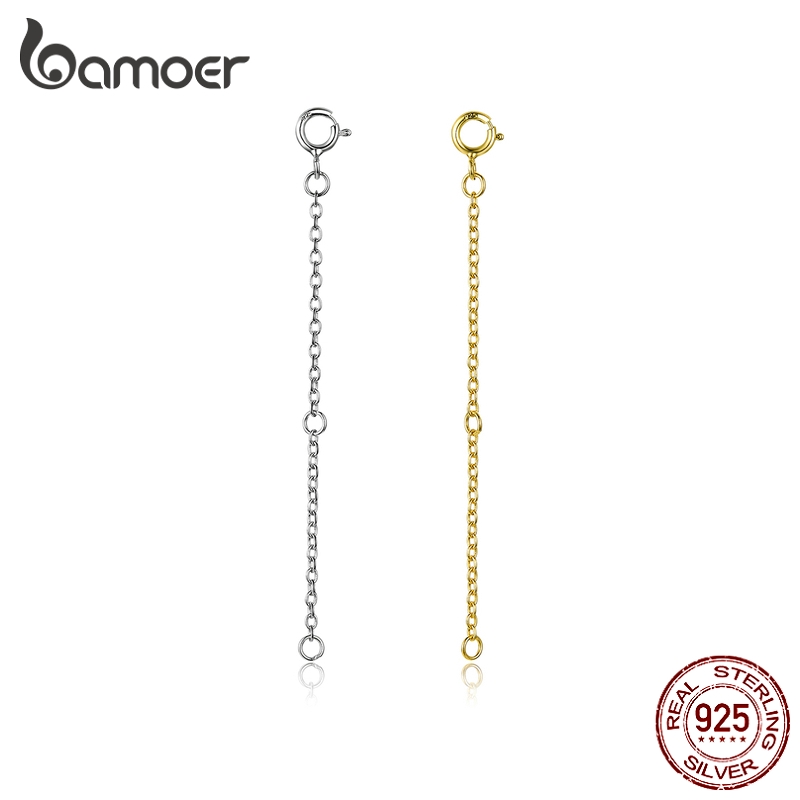 Bamoer 925 Sterling Silver Necklace Extender Extension Tails Jewelry Making Connectors