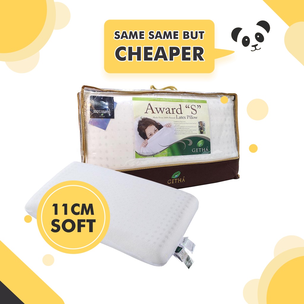 Getha Award S Pillow Soft or Medium Feel 100 Natural Latex Shopee Singapore