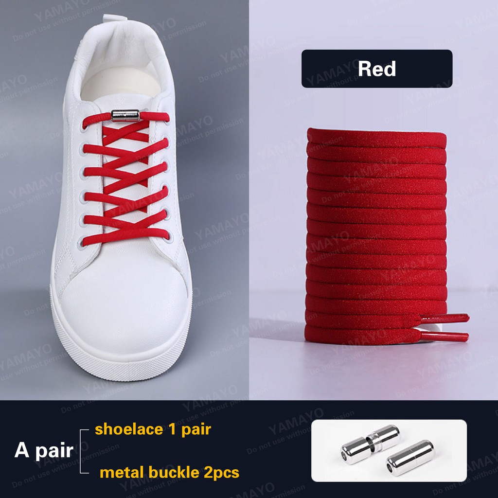 Local Seller 15 Colors Elastic No Tie Shoelaces Quick Lazy Metal Lock Semicircle Sneakers Shoelace OS 40 Shopee Singapore
