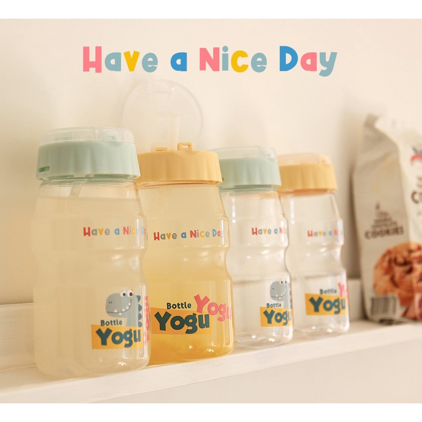 KOMAX Yoguyogu Straw Water Bottle 460 ml a cute bucket of water kids ...