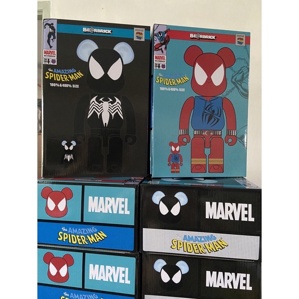 scarlet spider + black Spider-Man 400% + 100% set bearbrick marvel