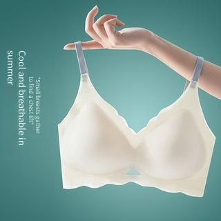 Seamless bra thin bra no steel ring small chest gathered anti-sagging ...