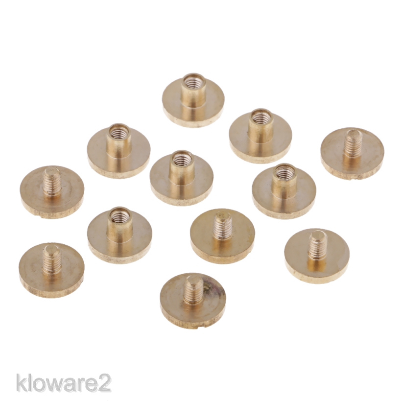 10 Set 6mm Brass Round Head Stud Screw Rivets for DIY Leather Craft Copper  Tone