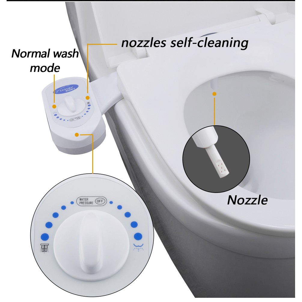 Luxury Toilet Seat Sprinkler Bidet Spray Cleaner with Adjustable Volume ...