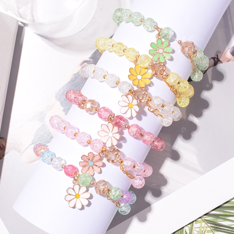 Crystal Beaded Color Daisy Bracelet Japan and South Korea Transfer Bead Bracelet Jewelry