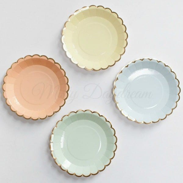 Pastel Scallop Canape Paper Small Plates 7″ (Set of 8) | Shopee Singapore