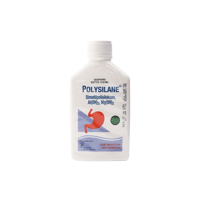 Polysilane Tablet 1 Strip/ Suspensi 100ml dan 180ml - Obat Maag dan Kembung - Gambar 3