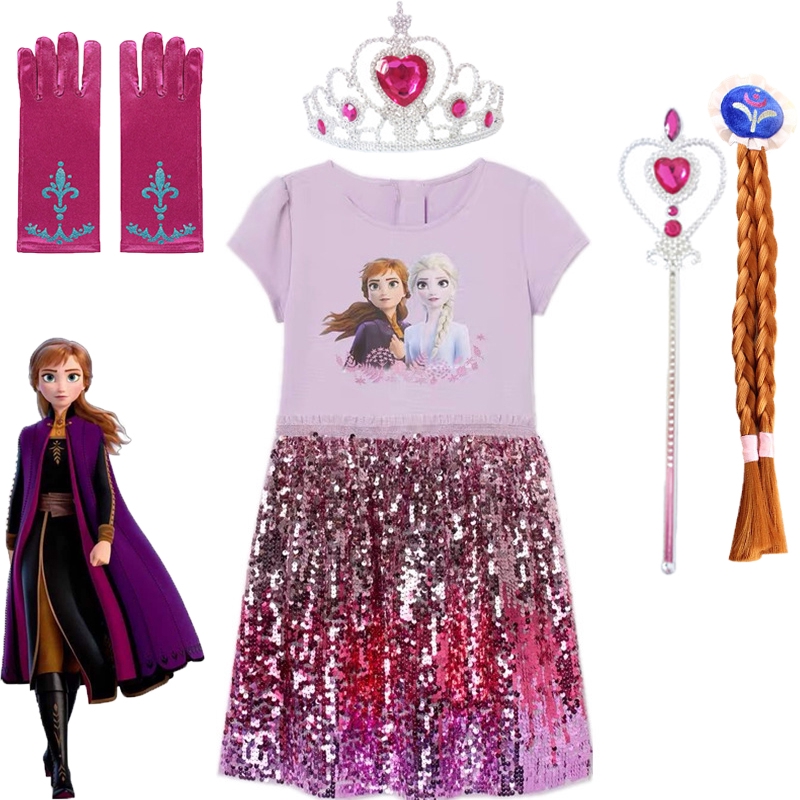 Moon River Elsa & Anna Cosplay Dress For Girls – Kids Fancy Dress Party Costume