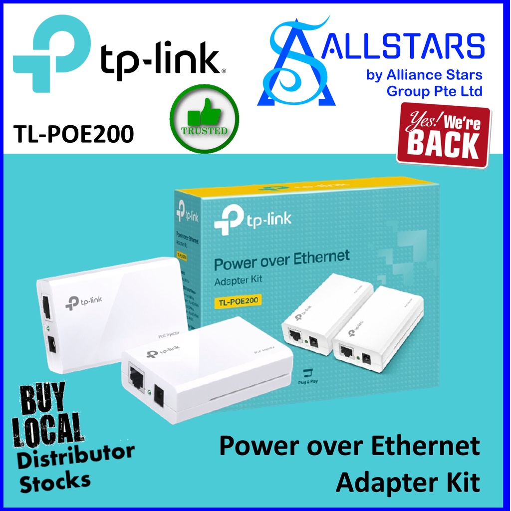TPLink TLPOE200 Power over Adapter Kit (Warranty 3years with