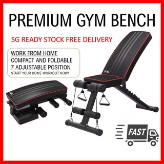 Compact weight bench online set