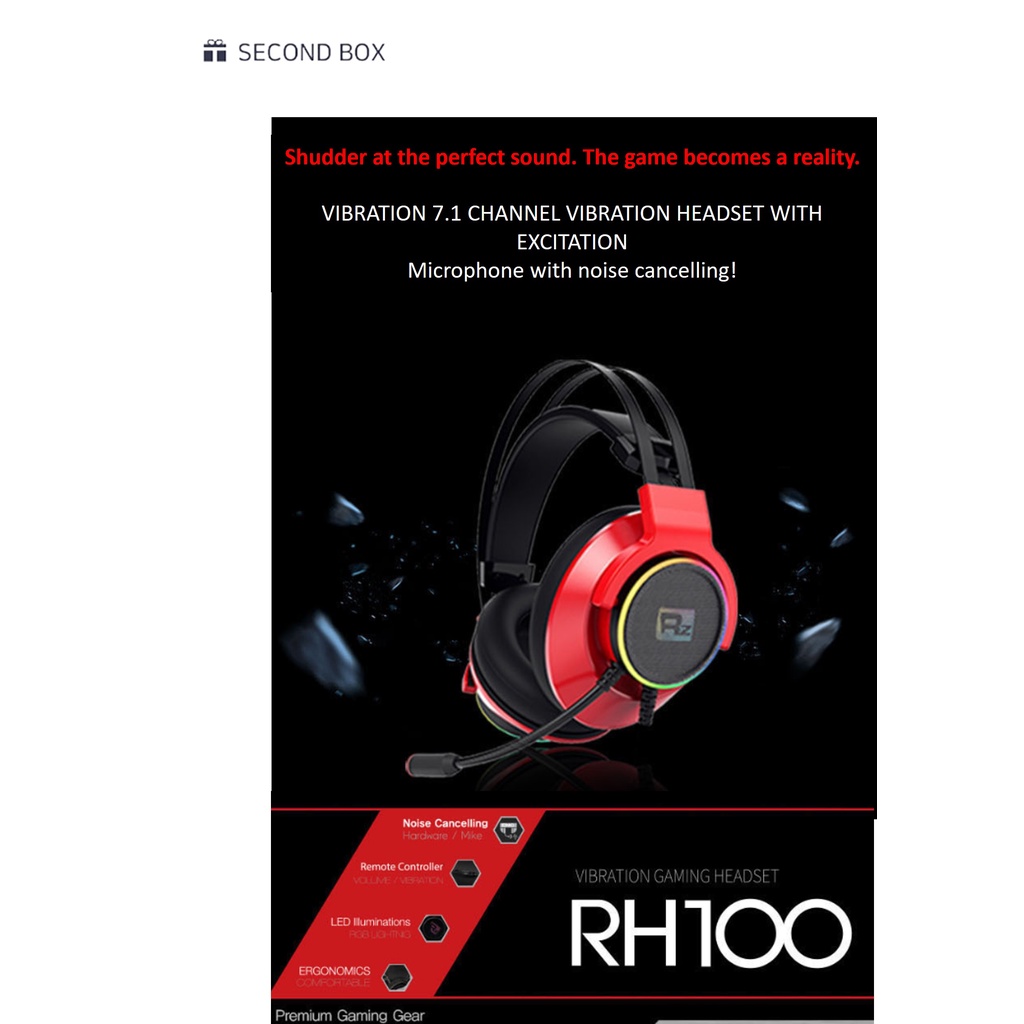 [RIZUM] RH100 7.1ch Vibration NoiseCacelling Pro Gaming HeadSet Red ...