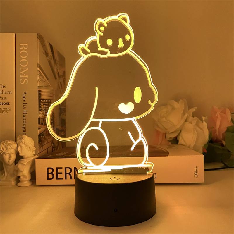 AG Anime Night Light Sanrio Kuromi Melody Lamp Remote LED Charging USB ...